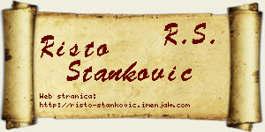 Risto Stanković vizit kartica
